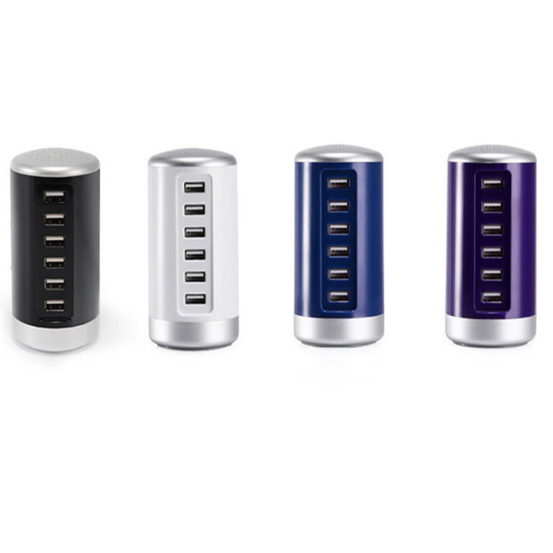 USB C Charging Station With 6Ports Mobile Phone Charger Multi-port Usb Cylindrical Charger