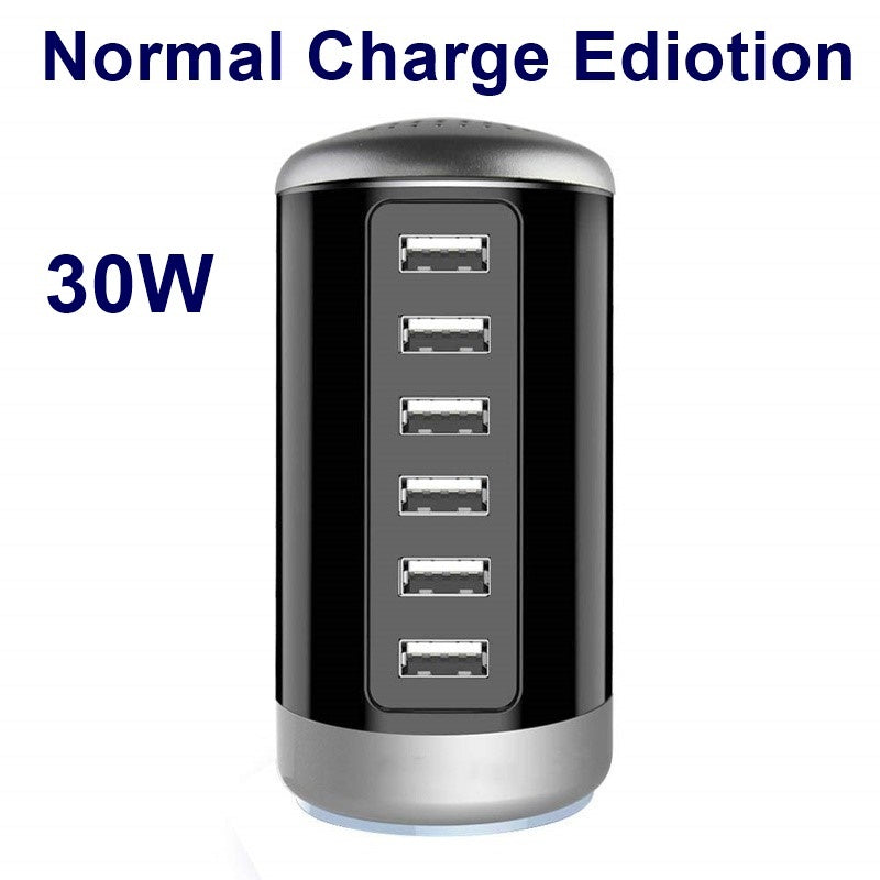 USB C Charging Station With 6Ports Mobile Phone Charger Multi-port Usb Cylindrical Charger